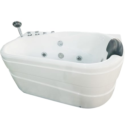 Eago 5Ft White Acrylic Corner Whirlpool Bathtub - Drain on Left AM175-L